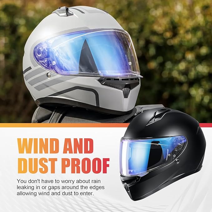 LKV HJ-34P Helment Visor Replacement - HJC C10 Motocycle Helmet Visor UV Protection Face Shield Compatible With HJ34P HJC C10 (Aurora Blue)