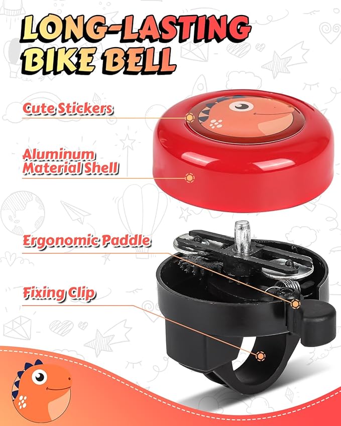 VICTGOAL Bike Bell for Kids with Loud Clear Sound, Bicycle Bell Scooter Bike Horn Ringtone Alert Cute Cycling for Toddler Children Boys Girls