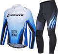 Men's Cycling Cothing Sets Long Sleeved Bicycle Jersey and Pants Kits Road Bike Cyclist Wear