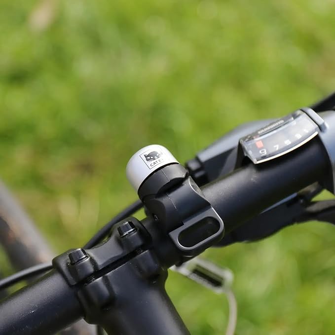 CATEYE OH-1500 Nido Bell – Brass Bike Bell with Distinctive Double Ring, Fits 22.2 mm or 25.4 mm Handlebars, Matte Finish, Clear Sound, Fits Road, MTB, Kids Bikes