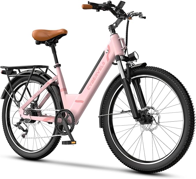 1000 Peak Electric Bike for Adults,up 80 Miles Removable Battery Ebike, 26" Electric E Bike with 7-Speed,Adult Electric Bicycles for Commute Beach Snow White Womens All Terrain