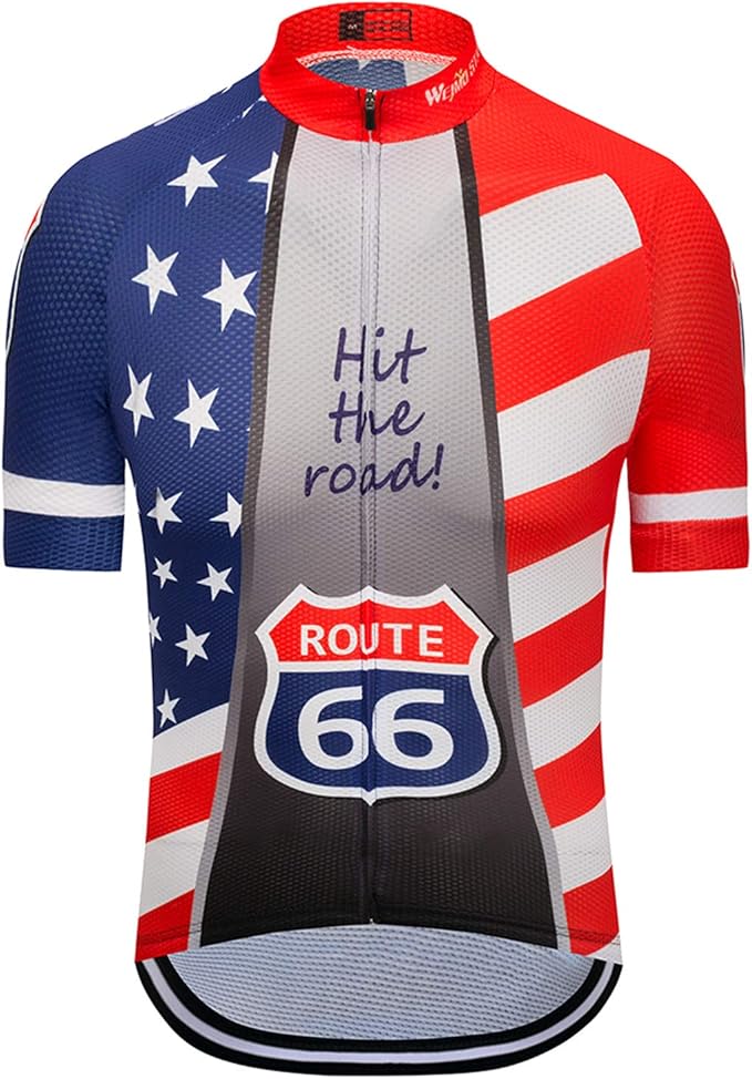 Cycling Jerseys Men Bicycle Short Sleeve Summer Shirt Bike Biking Tops Riding Clothing Flag