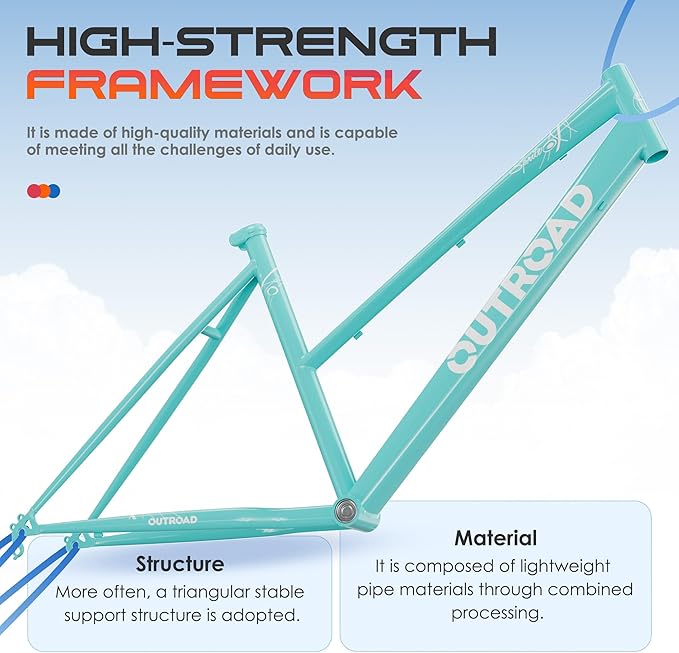 26 inch 7-Speed Commuter Bicycle,Men's Cruiser Bike/Mountain Bike/Hybrid Bicycle,V Brake,Metal Frame, Adult Bike (Black, White, Blue, Green, Purple, Pink)
