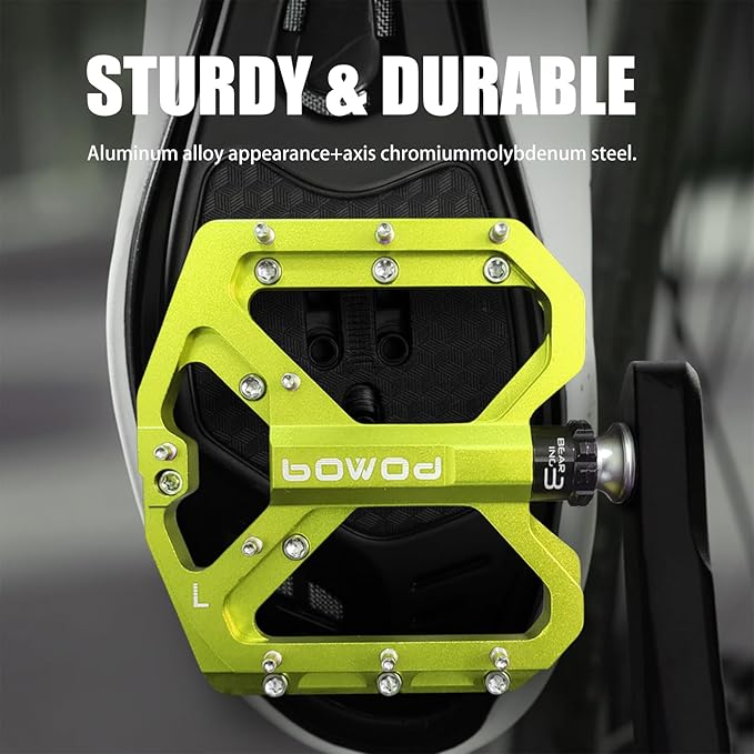 Bike Pedals 9/16" Lightweight Non-Slip Bicycle Platform Pedals - Fits Most Adult Bikes & Mountain Bikes &MTB, Road Bikes and Slip-Resistant Design