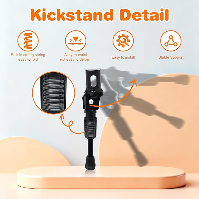 ZUKKA Bike Kickstand 16 Inch for Kids Bike Adjustable Aluminum Alloy Kickstand for Bicycles with Anti-Slip Pad for Kids Bike Universal Fit for Mountain Road Bikes