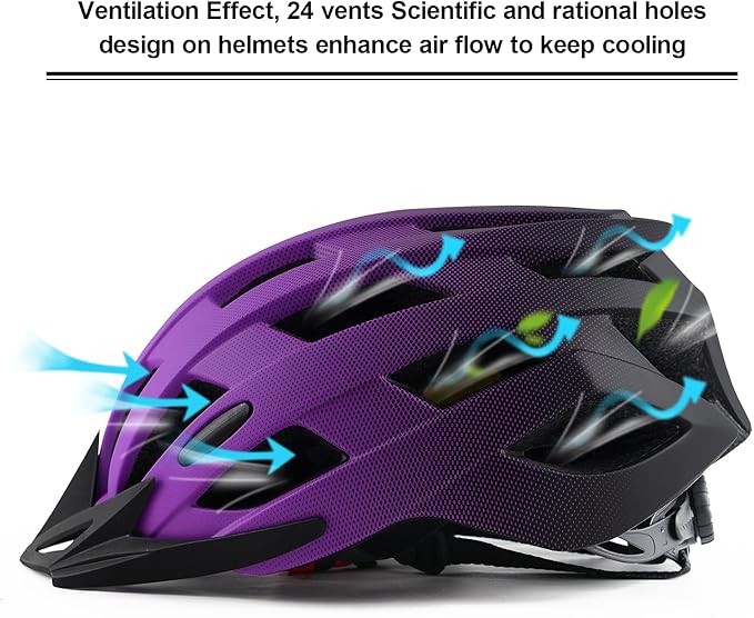 Adult Bike Helmets, Adjustable Mens Womens Bicycle Helmet, Lightweight Road Mountain Cycling Safety Sports Helmets with Detachable Visor