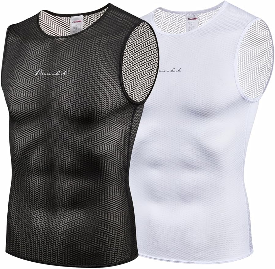 Przewalski Men’s Sleeveless Cycling Undershirt Quick Dry Bike Base Layer Vests Breathable Bicycle Jerseys Biking Tank Tops