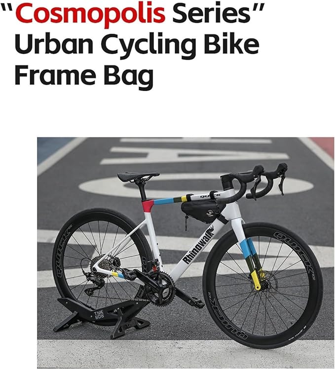 Bike Frame Bag Cycling Triangle Bike Bag Water Resistant Bicycle Frame Bag Under Top Tube Bag Pouch for Mountain Gravel MTB Road Bike Accessories, Black