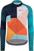 GCRFL Men's Cycling Jersey Long Sleeve Biking Shirt with 3+1 Zipper Pocket Breathable Quick Dry Bicycle Jersey