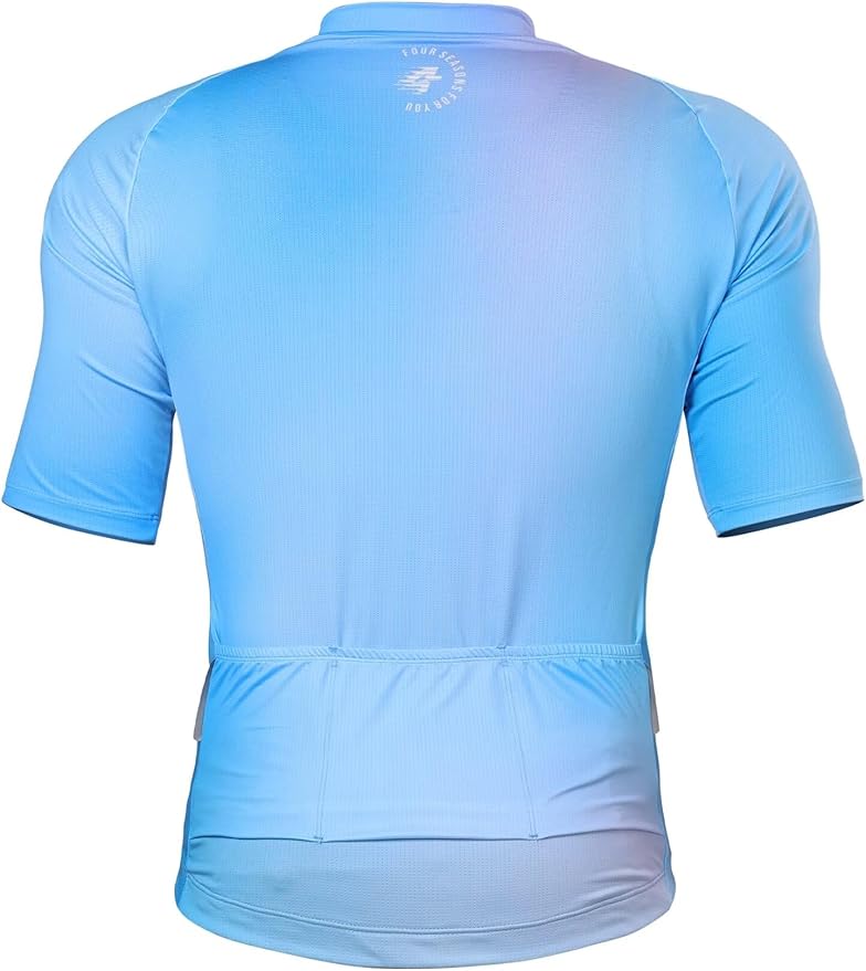 LAMEDA Men's Cycling Jersey Breathable Lightweight Short Sleeve Elastic Pro Road Bike Shirt Full Zip