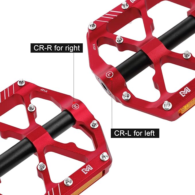 MZYRH 3 Bearings Mountain Bike Platform Pedals - Flat Alloy 9/16" Non-Slip Bicycle Pedals