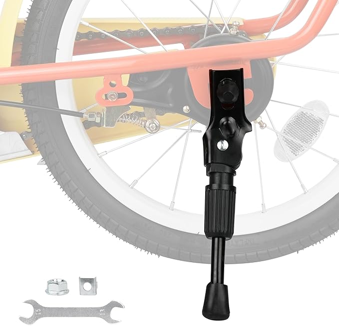 ZUKKA Bike Kickstand 16 Inch for Kids Bike Adjustable Aluminum Alloy Kickstand for Bicycles with Anti-Slip Pad for Kids Bike Universal Fit for Mountain Road Bikes