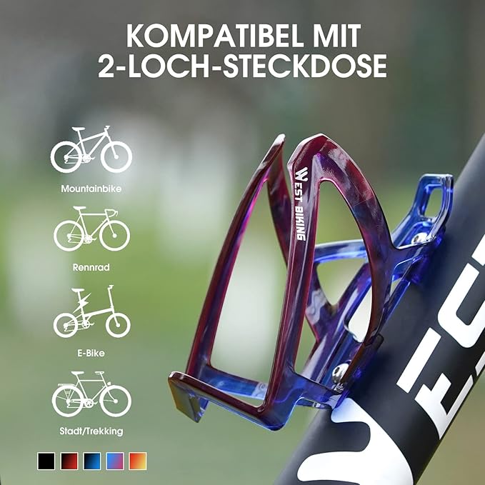 Bike Water Bottle Cage, Durable Ultralight Plastic Water Drink Holder Rack, Lightweight PC Water Bottle Holder for Bicycle, Cycling Bottle Holder Cages for MTB, Road Bike, Mountain Bikes