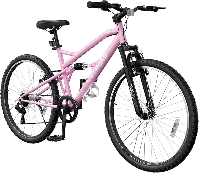 26 inch 7-Speed Commuter Bicycle,Hybrid Bicycle,Men's Cruiser Bike/Mountain Bike V Brake,Metal Frame, Adult Bike (Black, White, Blue, Green, Purple, Pink)