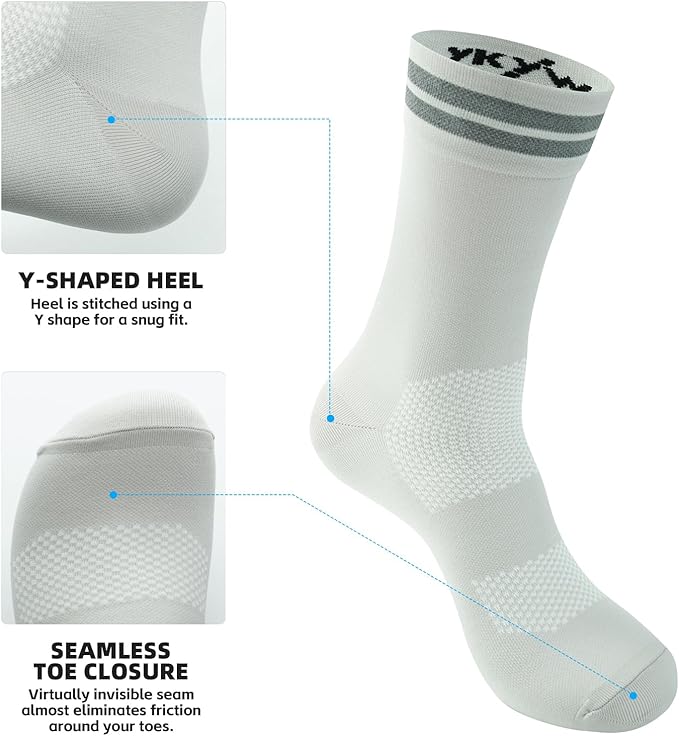 YKYWBIKE Cycling Socks for Men Women-Athletic Crew Bike Socks,Compression Biking Socks for Men Cycling,MTB Riding Socks