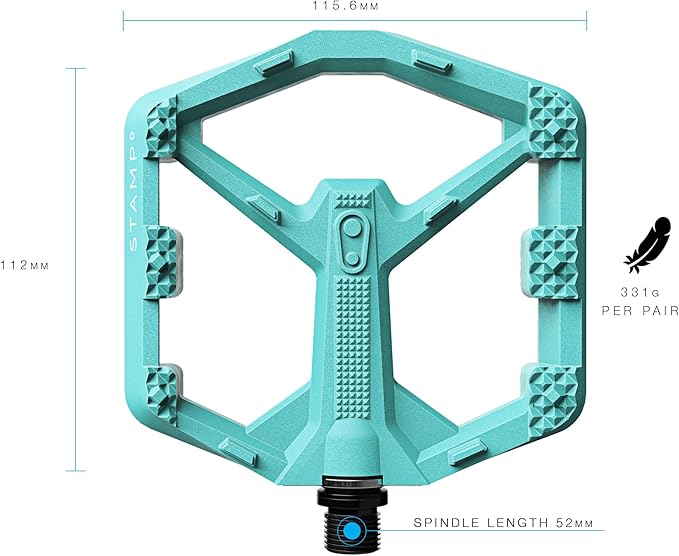 Crankbrothers Stamp Flat MTB Pedals - Size-Specific, Lightweight, Versatile, Durable Bike Pedals