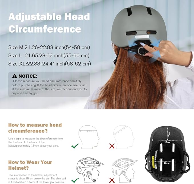 Shinmax Bike Helmet - Lightweight Adjustable Baseball Cap Style Cycling Helmet with Long Visor, Reflective Strip, for Urban Commuter, Mountain & Road Biking