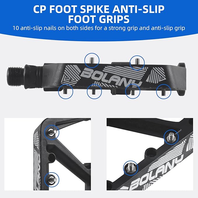 Mountain Bike/MTB Pedals Bicycle Flat Pedals Aluminum 9/16" Sealed Bearing Lightweight Platform for Road Mountain BMX MTB Bike