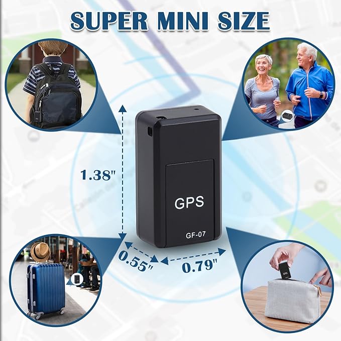 GPS Tracker for Vehicles - Mini Car GPS Tracker Portable Real Time Magnetic GPS Tracking Device,No Subscription Required/No Monthly Fee,Hidden GPS Trackers for Kids,Dogs,Trucks
