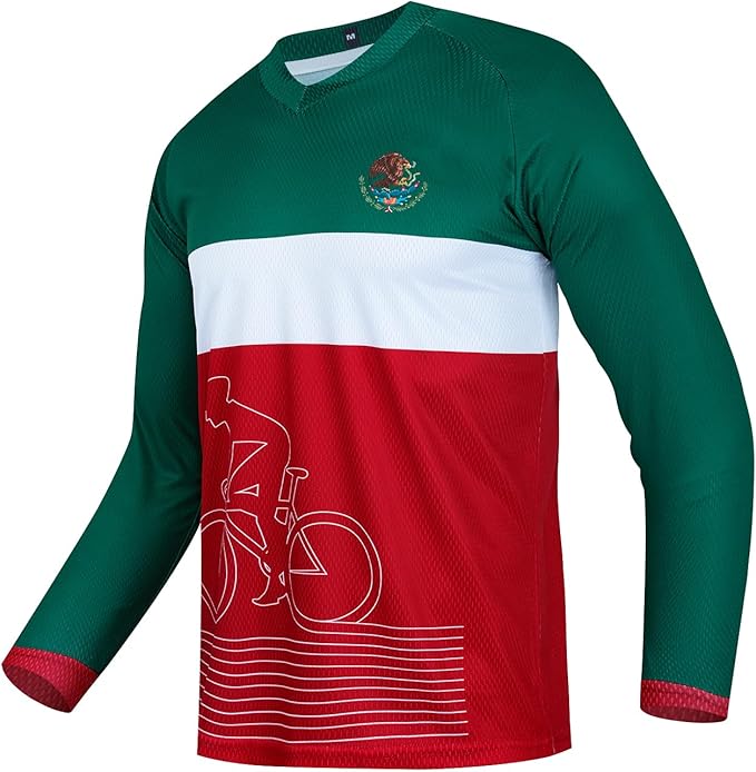 JPOJPO Men's Mountain Bike Jersey Long Sleeve MTB Off-Road Racing Downhill Motocross Shirts Quick Dry&Moisture-Wicking Tops