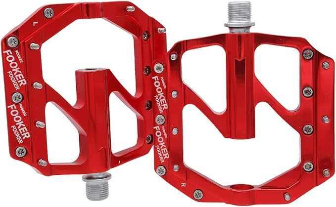 FOOKER Bike Pedals Non-Slip Aluminum Alloy MTB Mountain Bike Pedals 3 Bearing 9/16" for Road BMX MTB Bikes