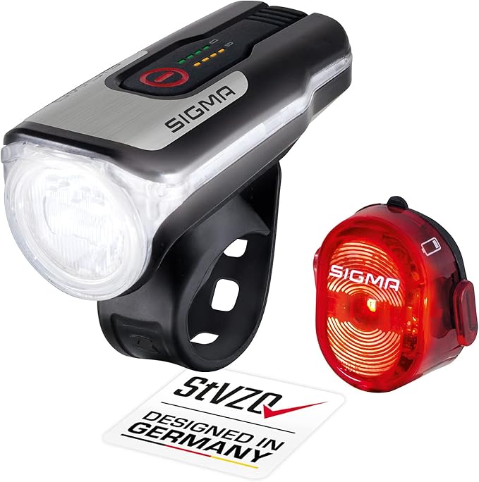 Sigma Sport Aura 80 USB/Nugget 2 Lighting Kit for Adult, Unisex, One Size, Black, Unisex – Adult, 204705, Black, One Size