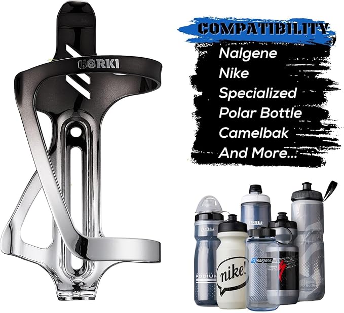 Corki Cycles Water Bottle Holder Aluminum Alloy Right and Left Entry Bike Water Bottle Holder for Road, Mountain and Gravel Bikes - Left Duo Pack - 2Pack - Black & Silver