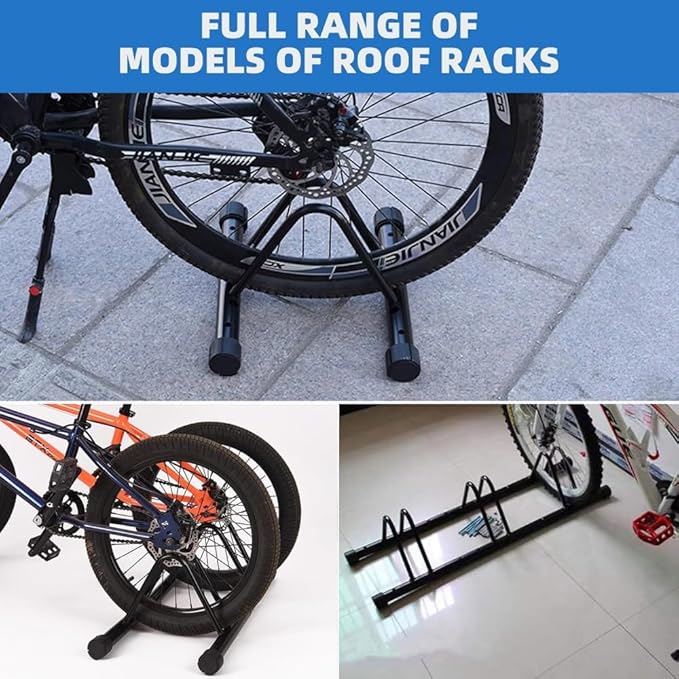 Metal Bike Storage Rack, Floor Stand for 3 Bicycles, Outdoor Loop Parking Holder for Garage, Shed (2 paragraph)