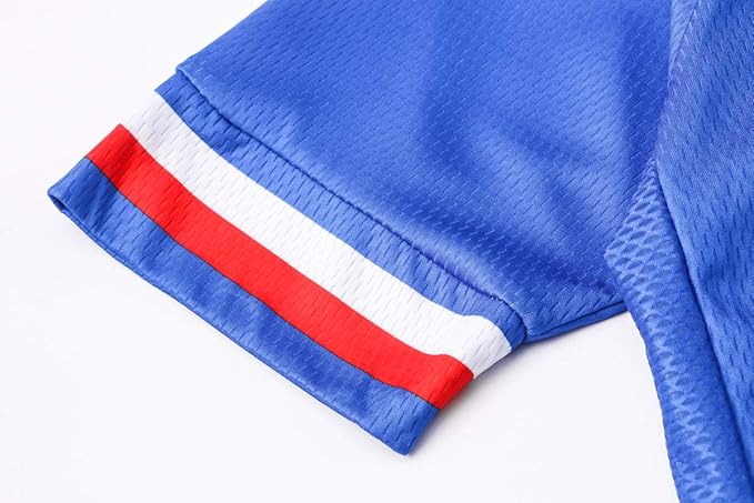 Cycling Jersey Short Sleeve USA Style Bike Tops with Pocket Reflective Stripe