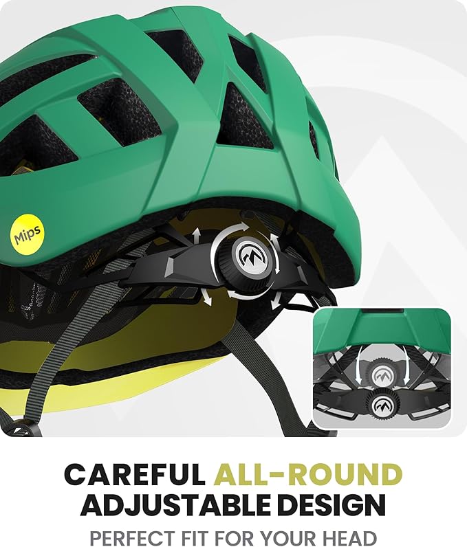 OutdoorMaster Gem Recreational MIPS Cycling Helmet - Two Removable Liners & Ventilation in Multi-Environment - Bike Helmet in Mountain, Motorway for Youth & Adult