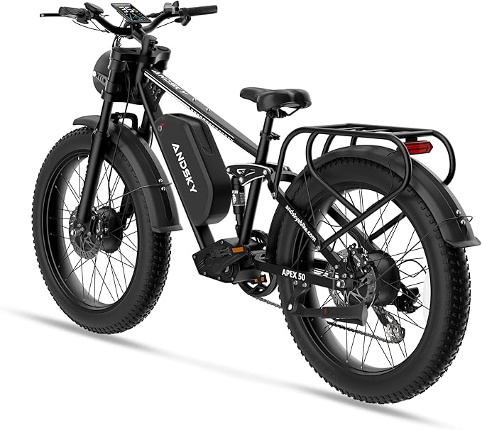 Apex 50 Electric Bike Dual Motor for Adults (CA Immediate-De'livery) 52V 25AH/48V 25AH, 26" Fat Tires Full Suspension 35MPH/100Mile, Hydraulic Brake