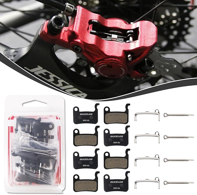BUCKLOS Bike Disc Brake Pads - Bicycle Disk Brake Pads for Zoom/Shimano Deore XT XTR LX SLX Hone Alfine Saint for Ebike/Mountain Bike/Electric Bike/Road/Scooter