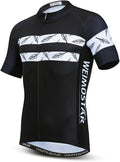 Cycling Jersey Men USA Summer Bike Short Sleeve 3-Pockets Breathable Quick-Dry Shirt S-3XL