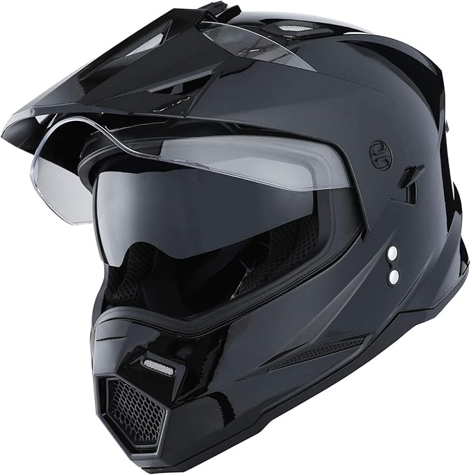 1Storm Dual Sport Motorcycle Motocross Off Road Full Face Helmet Dual Visor: HF802