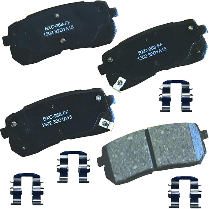 Bendix Premium SBC1302 Ceramic Rear Brake Pads for Hyundai Veracruz 2012-2007, Kia Sedona 2019-2015