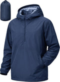 Men's Pullover Rain Jacket Waterproof Windbreaker Lightweight Packable Raincoat for Cycling Running Hiking Golf