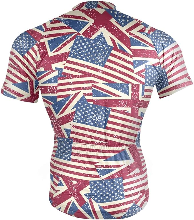 Men's Cycling Bike Jersey Short Sleeve Moisture Wicking, Breathable, Quick Dry Biking Shirt with 3 Rear Pockets