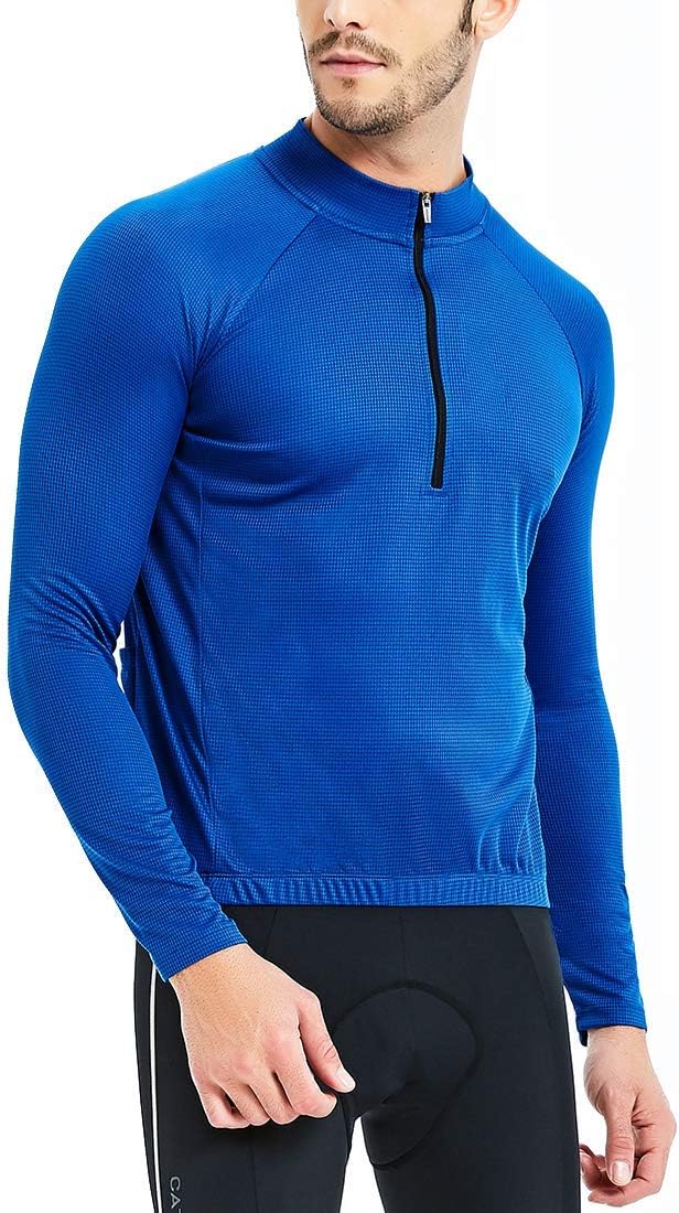 CATENA Men's Cycling Jersey Long Sleeve Shirt Running Top Moisture Wicking Workout Sports T-Shirt
