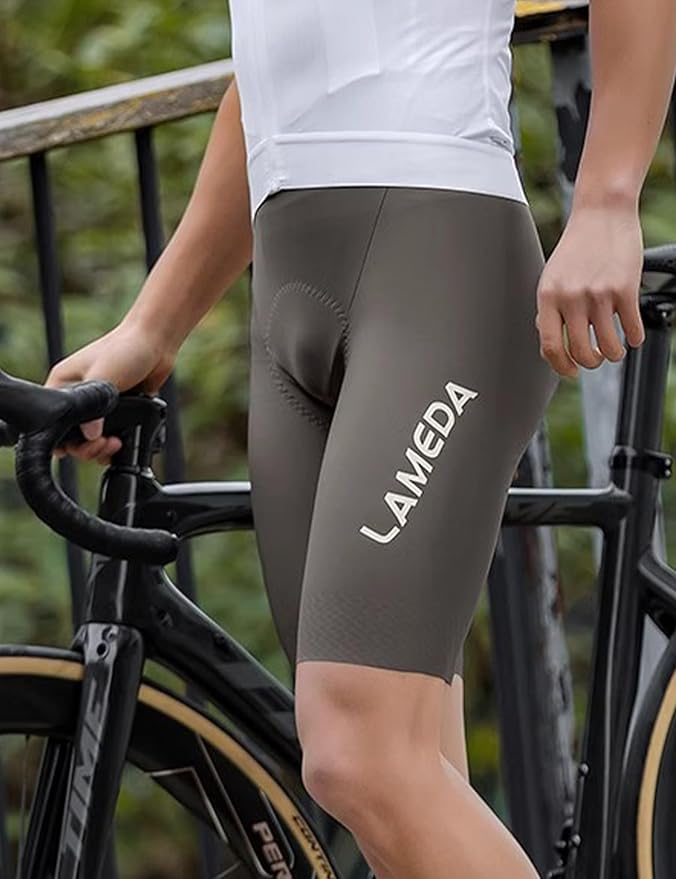 LAMEDA Mens Cycling Bib Shorts,Padded Breathable Bike Shorts Men Lightweight Bicycle Bibs Bike Tight for Road Gravel Biking