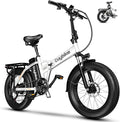 1000W Folding Electric Bike,48V 20AH Removable Battery E Bike,30+MPH,80 Miles Max Range Electric Bike for Adults,20" Fat Tire Foldable ebike,Adult Electric Bicycle for Commute Beach Snow