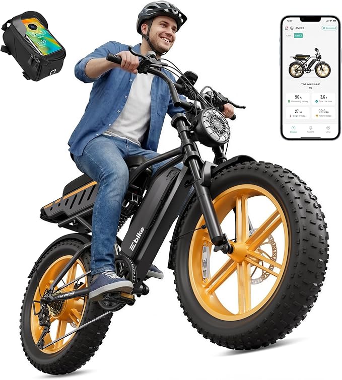 Electric Bike for Adults,1500W Peak Motor Retro E Bike,30MPH Max Speed,60/110 Miles Range,Removable 48V 15Ah Battery,20"x4.0"Fat Tire,Ebike with Suspension,UL 2849