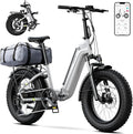 SISIGAD Folding Electric Bike for Adults, 1500W Peak Motor Ebike with 48V 15Ah Removable Battery, Max Range 60 Miles 28 MPH Commuter Foldable Ebike, 20" Fat Tire All Terrain E Bike