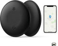 2-Pack Smart Item Finder for iOS & Android, No Monthly Fee, Worldwide Location Tracking, IP67 Waterproof, 1-Year Battery, Car Keys Luggage Gear Locator (Black)