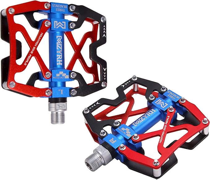 MZYRH Mountain Bike Pedals, Ultra Strong Colorful CNC Machined 9/16" Cycling Sealed 3 Bearing Pedals