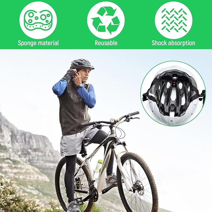 2 Set Helmet Padding Inserts,Helmet Pads,Universal Bike Helmets Pads,Replacement Motorcycle Helmets Padding,for Scooter Skateboard Bike Motorcycle Cycling Sport