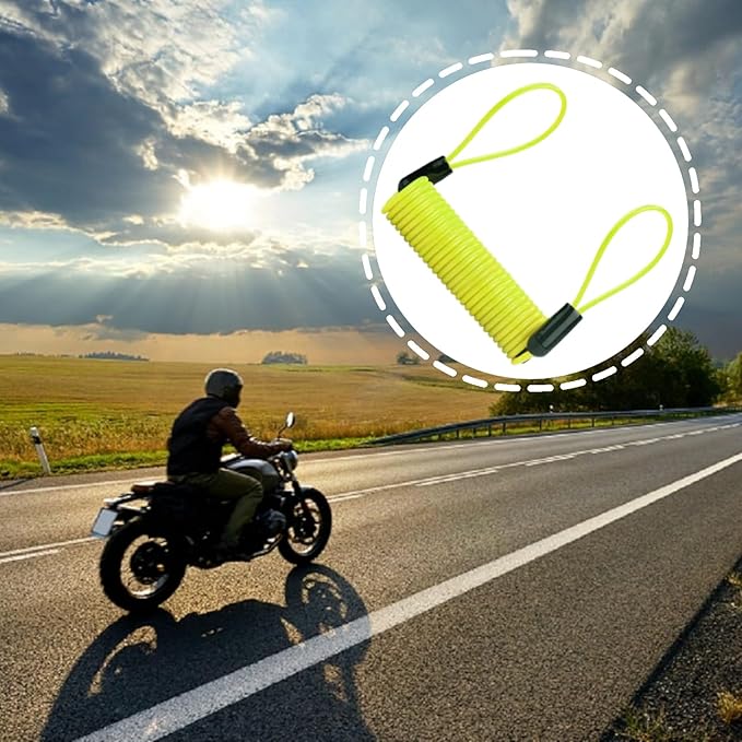 3 PCS Motorcycle Disc Brake Lock Reminder Cable Yellow Bike Helmet Lock Warning Alarm for Motorcycle Bicycle