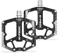 Bike Pedal Aluminum Alloy 9/16" Bike Pedal MTB Wide Platform Flat Non-Slip Bicycle Pedals with 3 Bearings for Mountain Bikes, Road, BMX