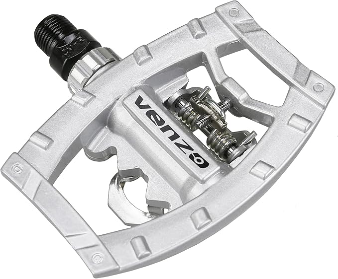 Venzo Dual Function Platform Multi-Use Compatible with Shimano SPD Mountain Bike Bicycle Sealed Clipless Pedals - Dual Platform Multi-Purpose - Great for Touring, Road, Trekking Bikes