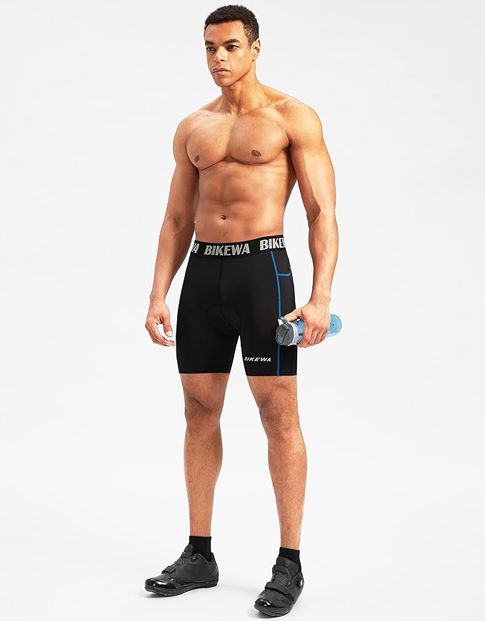Men's 4D Padded Bike Shorts Cycling Underwear Biking Bicycle Padding Shorts for Men Side Pockets