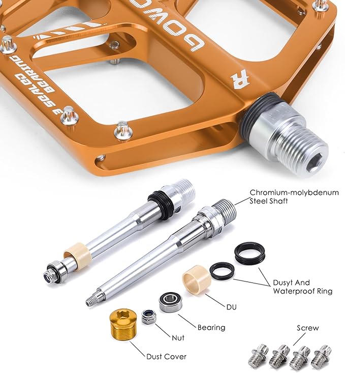 Bike Pedals 9/16" Lightweight Non-Slip Bicycle Platform Pedals - Fits Most Adult Bikes & Mountain Bikes &MTB, Road Bikes and Slip-Resistant Design
